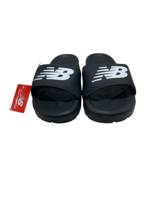 New Balance Black White Logo Premium Slide