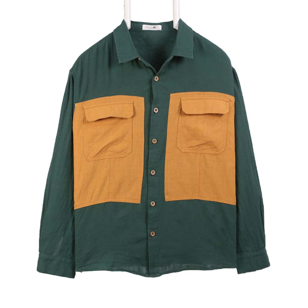 ChArmkp Green Brown Formal Shirt
