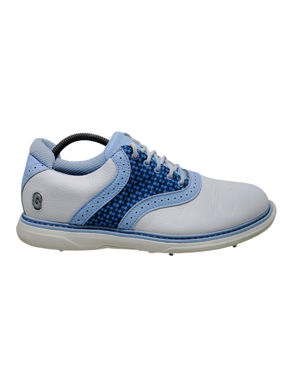 Stroll White Blue Golf Shoe