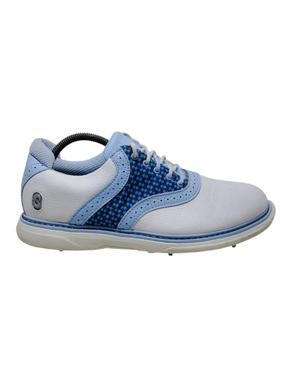 Stroll White Blue Golf Shoe