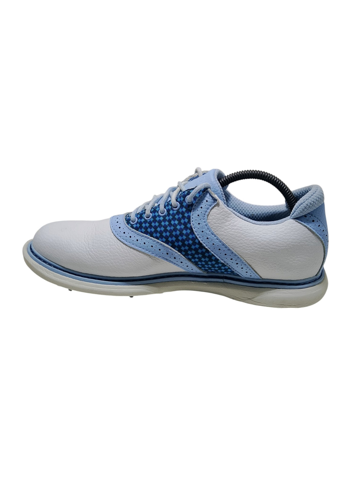 Stroll White Blue Golf Shoe