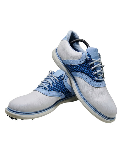 Stroll White Blue Golf Shoe