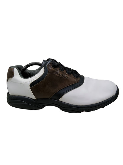 Footjoy Flex Zone White Brown Leather Golf