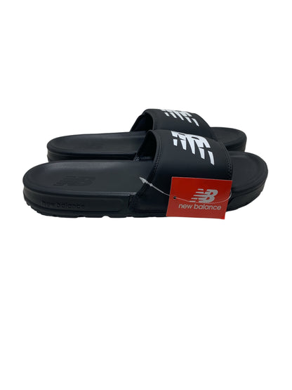 New Balance Black White Logo Premium Slide